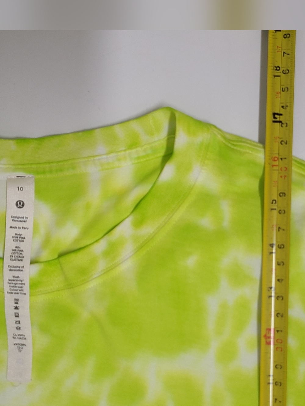 Lululemon All Yours Cropped Cotton T-Shirt Marmoleado Tie Dye Eccentric Lime 10 - Picture 8 of 8